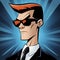 Animated Derppunk Man In Suit And Sunglasses: Comic Book Style