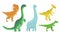 Animated Dinosaurus Of Different Types Vector Illustration Set Cartoon Character