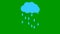 Animated drops of rain from cloud. Looped video. It`s raining. Vector illustration