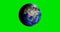 Animated earth rotation, 3d motion on green screen