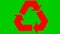Animated ecology icon. red symbol of recycle. Concept of green technology, environmental friendliness.