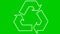Animated ecology icon. white symbol of recycle. Concept of green technology, environmental friendliness.