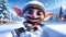 Animated Elf Shoveling Snow