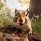 Animated Exuberance: A Playful Caricature Of A Squirrel