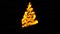 Animated fiery christmas tree,seamless loop, stock footage