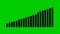 Animated financial growth chart. Growth bar chart of economy isolated on green background.