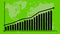 Animated financial growth chart with trend line graph. World map with bar chart. Growth bar chart of global economic.