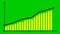 Animated financial yellow growth chart with trend line graph. Growth bar chart of economy.