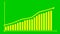 Animated financial yellow growth chart with trend line graph. Growth bar chart of economy.