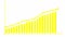 Animated financial yellow growth chart with trend line graph. Growth bar chart of economy.