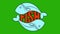 Animated fish logo on neutral green of two fish and lettering