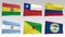 Animated flags from America collection with alpha channel, Bolivia, Chile, Colombia, Argentina, French guinea, Belize