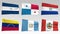 Animated flags from America collection with alpha channel, Nicaragua, Panama, Paraguay, Venezuela, Guatemala, Peru