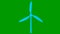 Animated flat ecology icon. blue symbol of wind power plant. Blades are spinning. Concept of renewable energy, green technology,