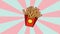 animated french fries with a rotating background