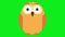 Animated funny owl. Looped video.
