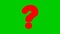 Animated funny red symbol of question mark. Looped video.