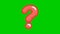 Animated funny symbol of question mark. Looped video isolated on a green background.