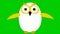 Animated funny white owl flies. Looped video. Vector illustration