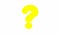 Animated funny yellow symbol of question mark. Looped video.