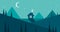 Animated geometric scenery with a calm night feel