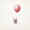 Animated Gif Style: Pig Holding Maroon Balloon In Qian Xuan Traditional Animation