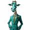 Animated Giraffe In A Suit: A Whimsical Portrait Of Elegance