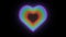 Animated glowing silhouettes of the hearts painted in the rianbow colors