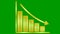 Animated golden recession chart of financial decline with a trend line chart. Concept of economic crisis, recession, inflation.