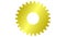 Animated golden symbol of gear spins. Concept of work, AI. Looped video.