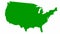 Animated green USA map. United states of america.
