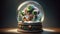 Animated Grinch in a Snow Globe