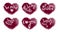 Animated Hearts Set With Valentines Lettering