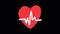 Animated icon cardiogram heart. Frame by frame animation. Alpha channel