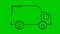 Animated icon of delivery car. Black linear truck rides. Concept of delivery, moving, logistic, trucking, shipping. Looped video.