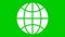 Animated icon of globe. Flat white symbol of planet. Concept of net, web, internet, ecology. 