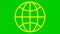 Animated icon of globe. Line yellow symbol of planet. Concept of net, web, internet.