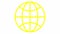 Animated icon of globe. Line yellow symbol of planet. Concept of net, web, internet.