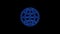 Animated icon of neon globe. Flat blue symbol of planet. Concept of net, web, internet, ecology.