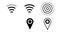 Animated icon wi-fi, gps pin, radio waves