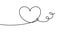 Animated illustration. Continuous one line abstract love symbol heart with wings. Hand-drawn minimalist style. 4K video
