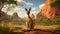 Animated Kangaroo Sitting On Rock In Madagascar