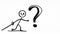 animated large question mark with character