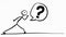 animated large question mark with character