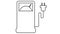 Animated linear black icon of electric charging station. Line symbol is drawn. Concept of green energy, Sustainability, renewable