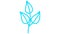 Animated linear blue plant with leaves. Icon of tree sprout. Concept of organic food, ecology, agronomy, harvest.