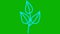 Animated linear blue plant with leaves. Icon of tree sprout. Concept of organic food, ecology, agronomy, harvest.