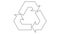 Animated linear ecology icon is drawn. Black line symbol of recycle. Concept of green technology, recycling, reuse,