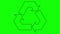 Animated linear ecology icon is drawn. Black line symbol of recycle. Concept of green technology, recycling, reuse,