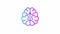 Animated linear pink blue and black symbol of brain. Concept of idea and creative. Looped video. Flat vector illustration
